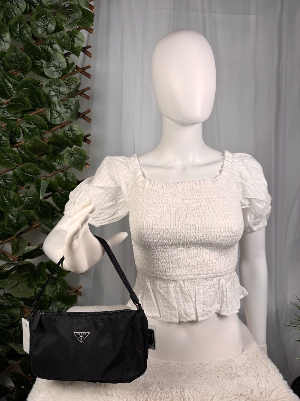 Prada tessuto nylon baguette bag vintage 1990s-2000s black - Picture 5 of 11